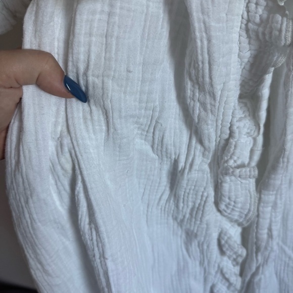 RHODE RESORT Jagger Ruffle-Trimmed Wrap Dress Cotton Gauze Size Large - Picture 7 of 13